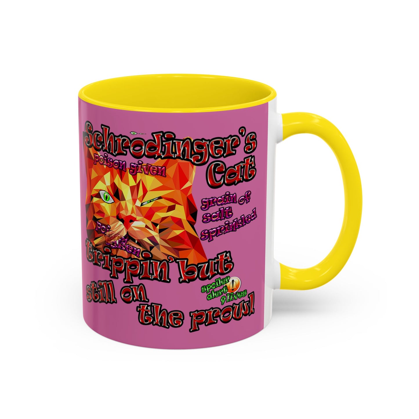 schrodinger's cat - Accent Mug (light pink)