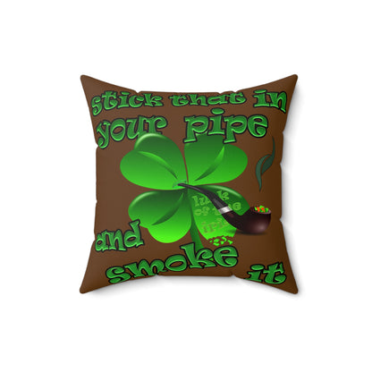 celtics logo - Faux Suede Square Pillow - (brown)
