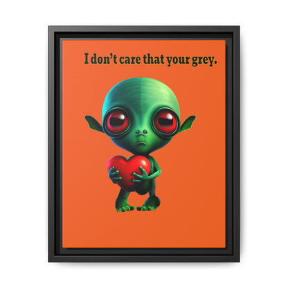 I don't care that your grey - framed canvas art (orange)