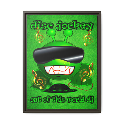 disc jockey - framed canvas art (green turf)
