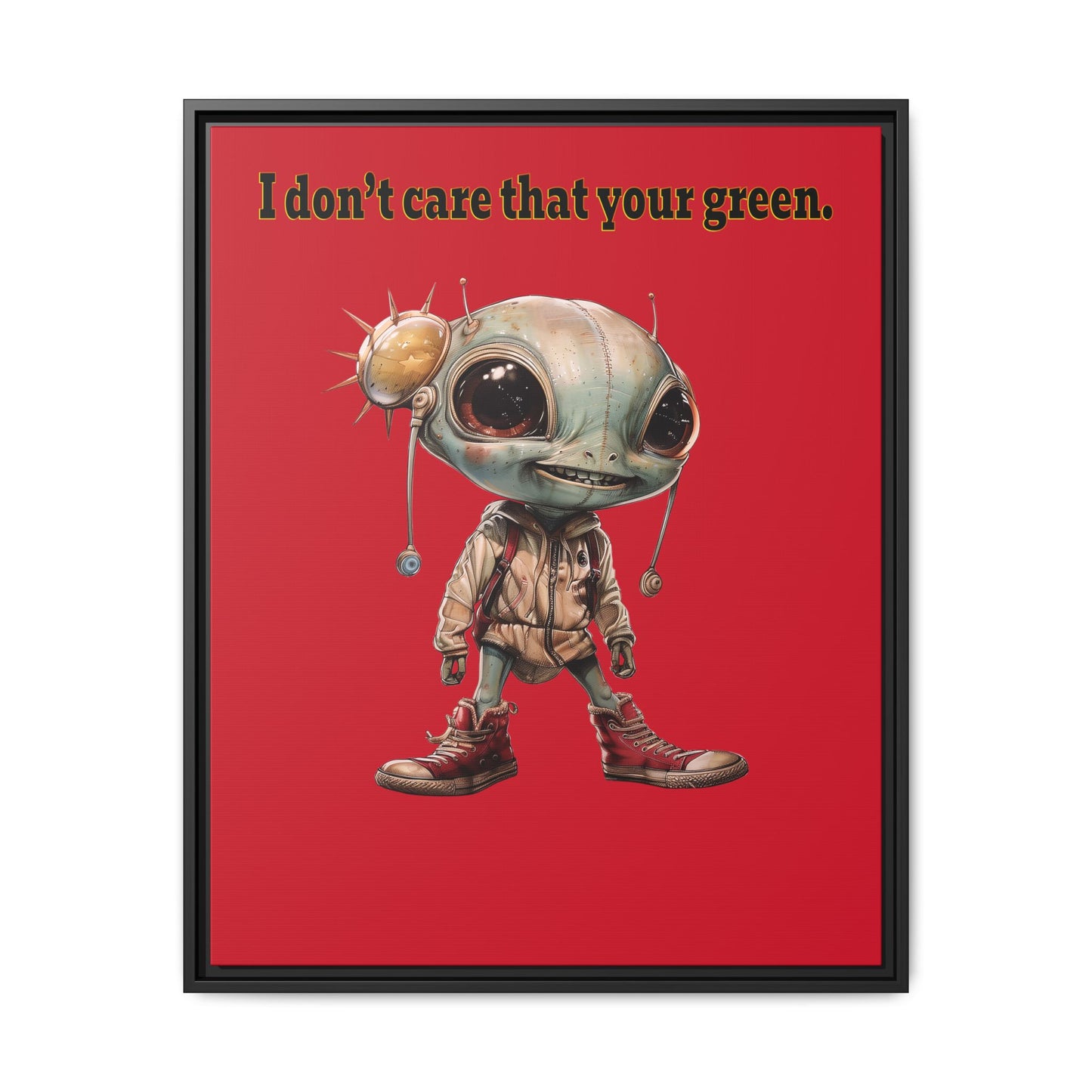I don't care that your green - framed canvas art (dark red)