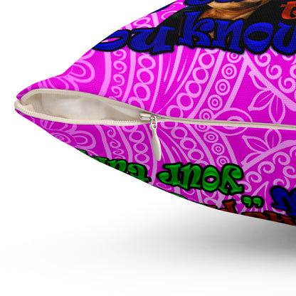 high noon - Spun Polyester Square Pillow - (pink swirl)