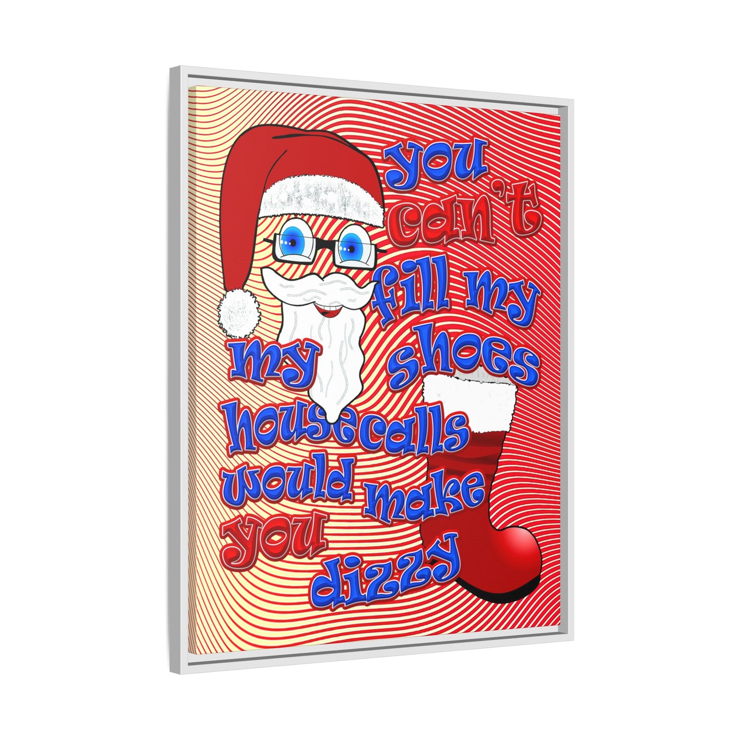 santa's shoes - framed canvas art (yellow-orange wave)