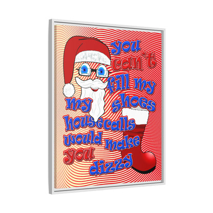 santa's shoes - framed canvas art (yellow-orange wave)