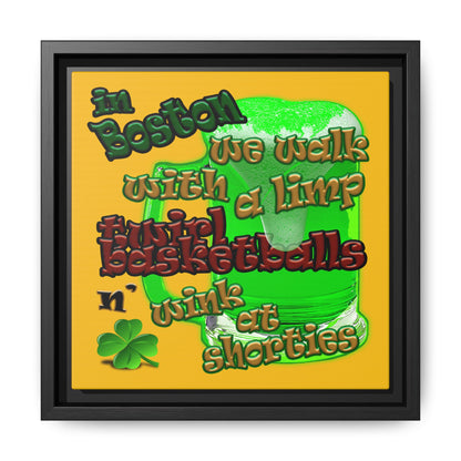 celtics logo - framed canvas art (yellow)