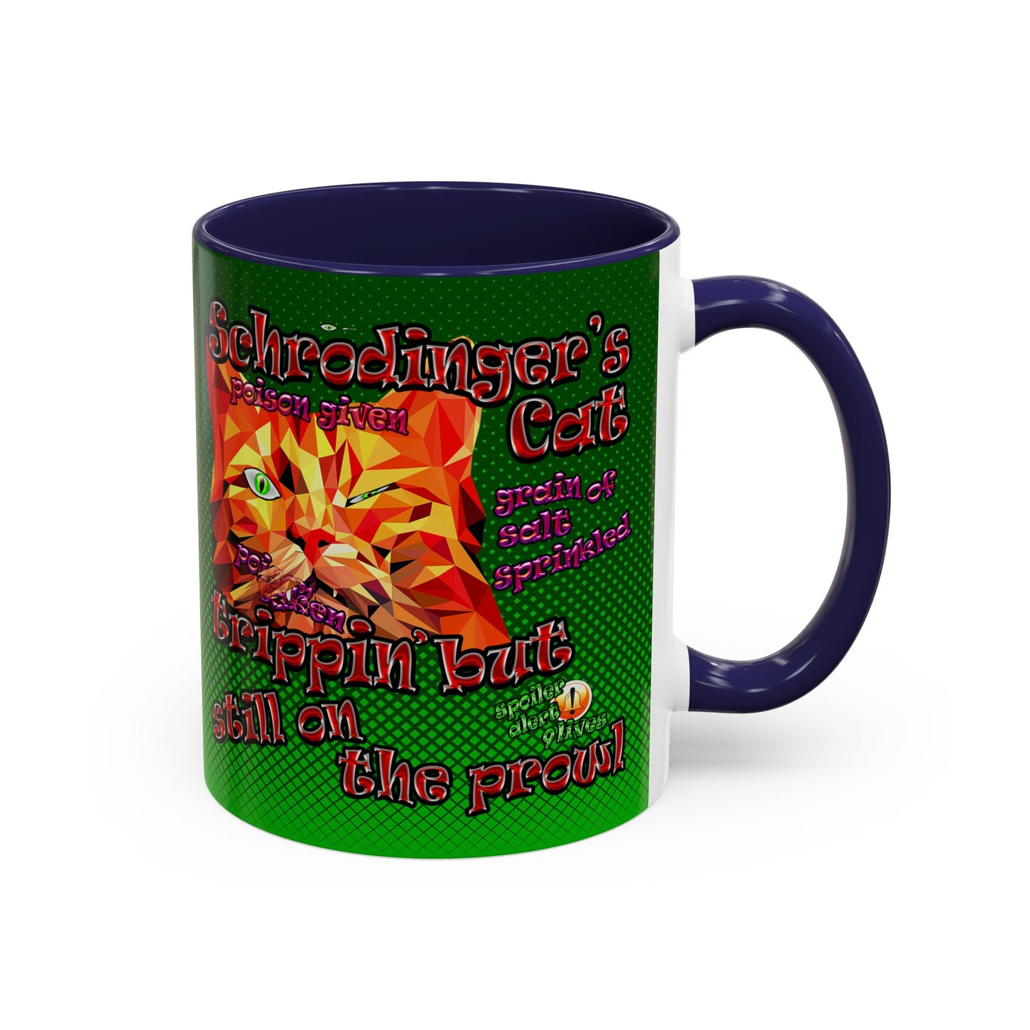 schrodinger's cat - Accent Mug (logo green)
