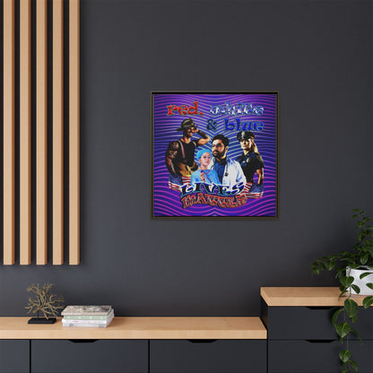 rw&b lives matter - framed canvas art (purple wave)