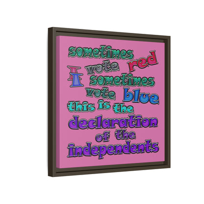 declaration of the independents - framed canvas art (light pink)