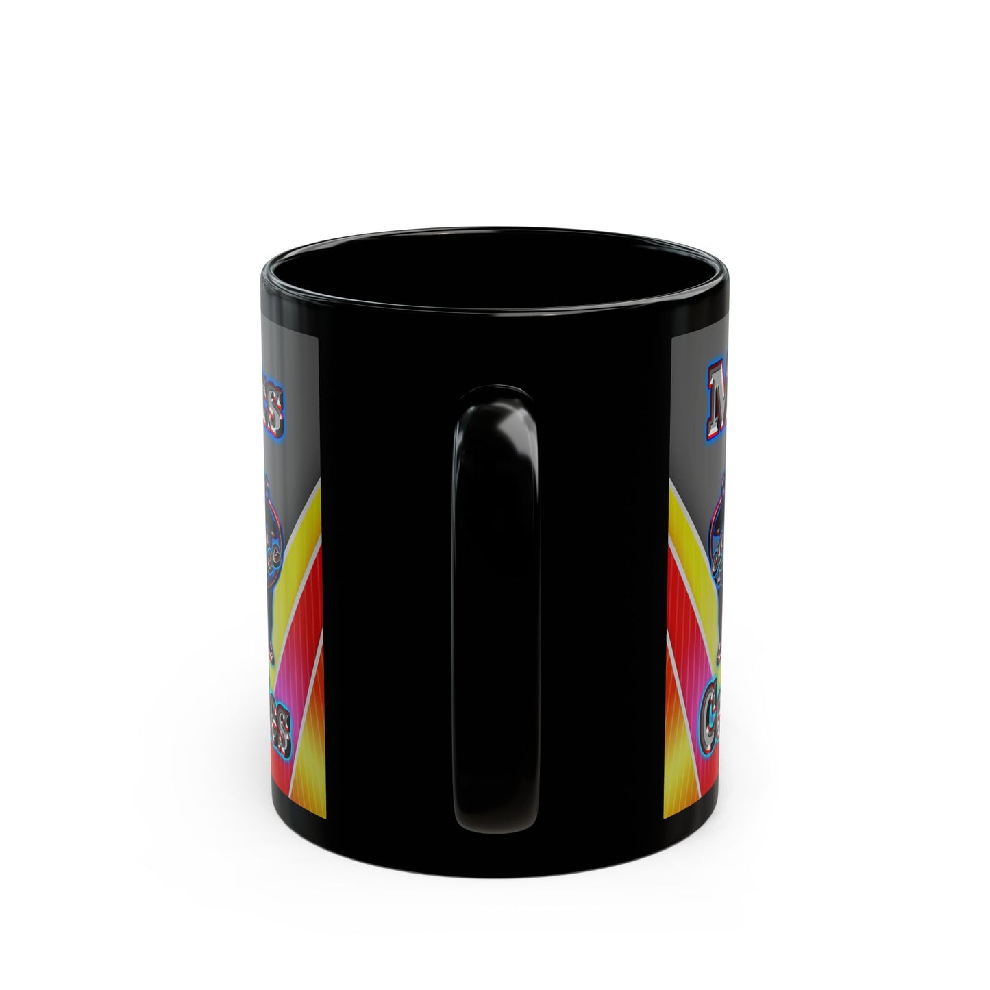 em cee squared - Black Mug (rainbow split)