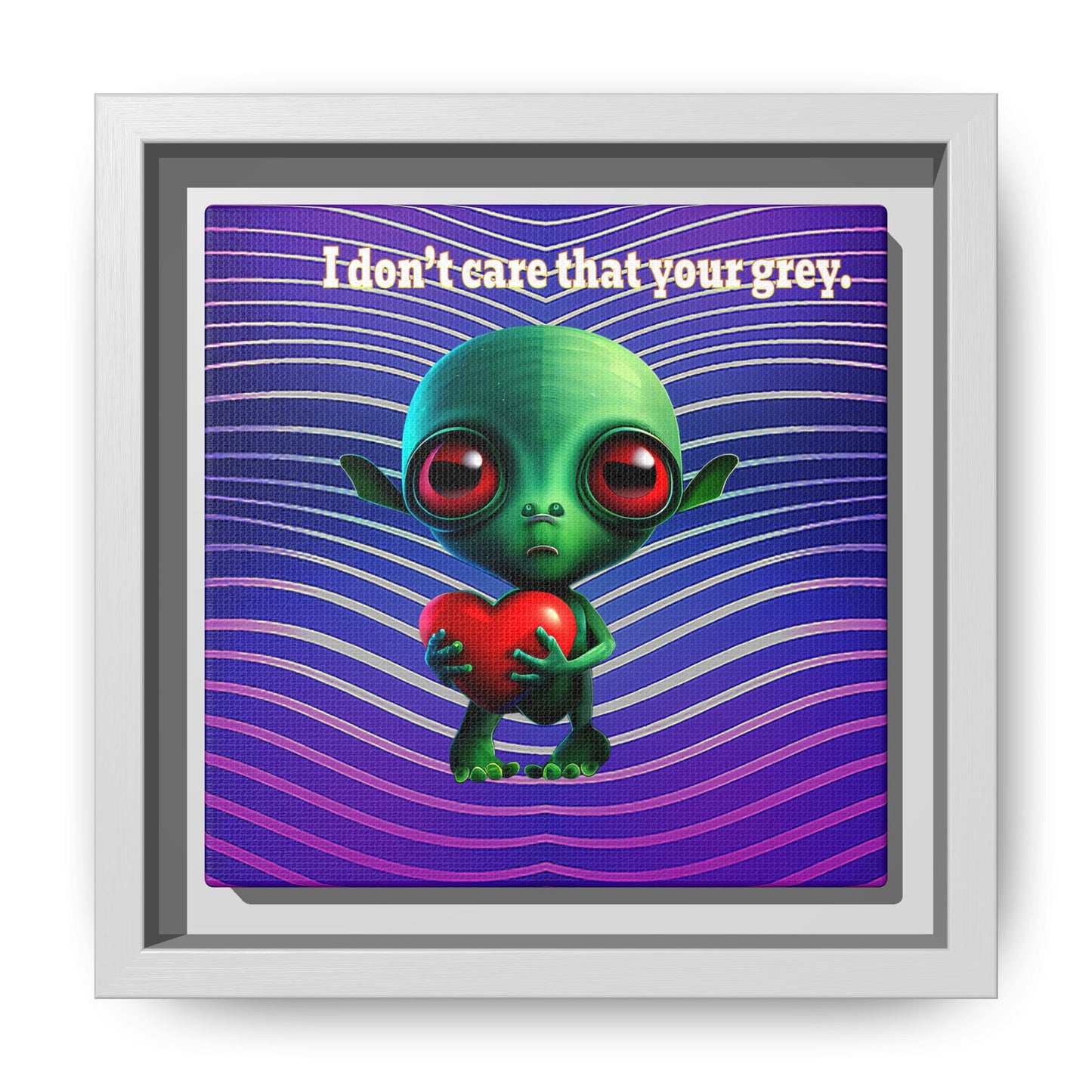 I don't care that your grey - framed canvas art (purple wave)