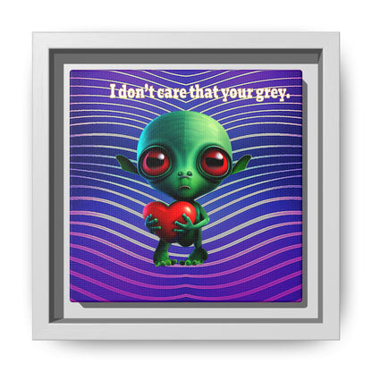 I don't care that your grey - framed canvas art (purple wave)