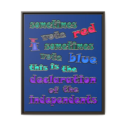 declaration of the independents - framed canvas art (dark blue)
