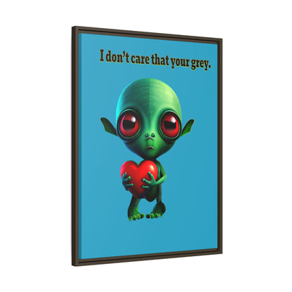 I don't care that your grey - framed canvas art (turquoise)