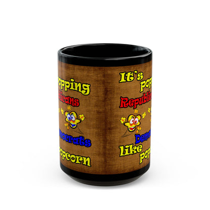 popping like popcorn - Black Mug (brown papyrus)
