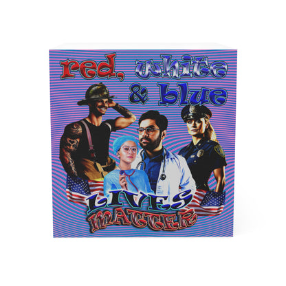 rw&b lives matter - note cube (light blue-purple wave)