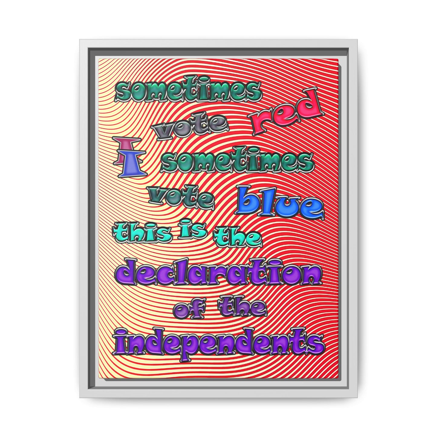 declaration of the independents - framed canvas art (yellow-orange wave)