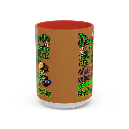 christmas spirits of boston - Accent Mug (light brown)
