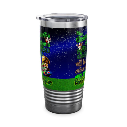 christmas spirits of boston - Ringneck Tumbler, 20oz ('snoops' background)
