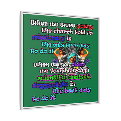 doggystyle - framed canvas art (dark green)