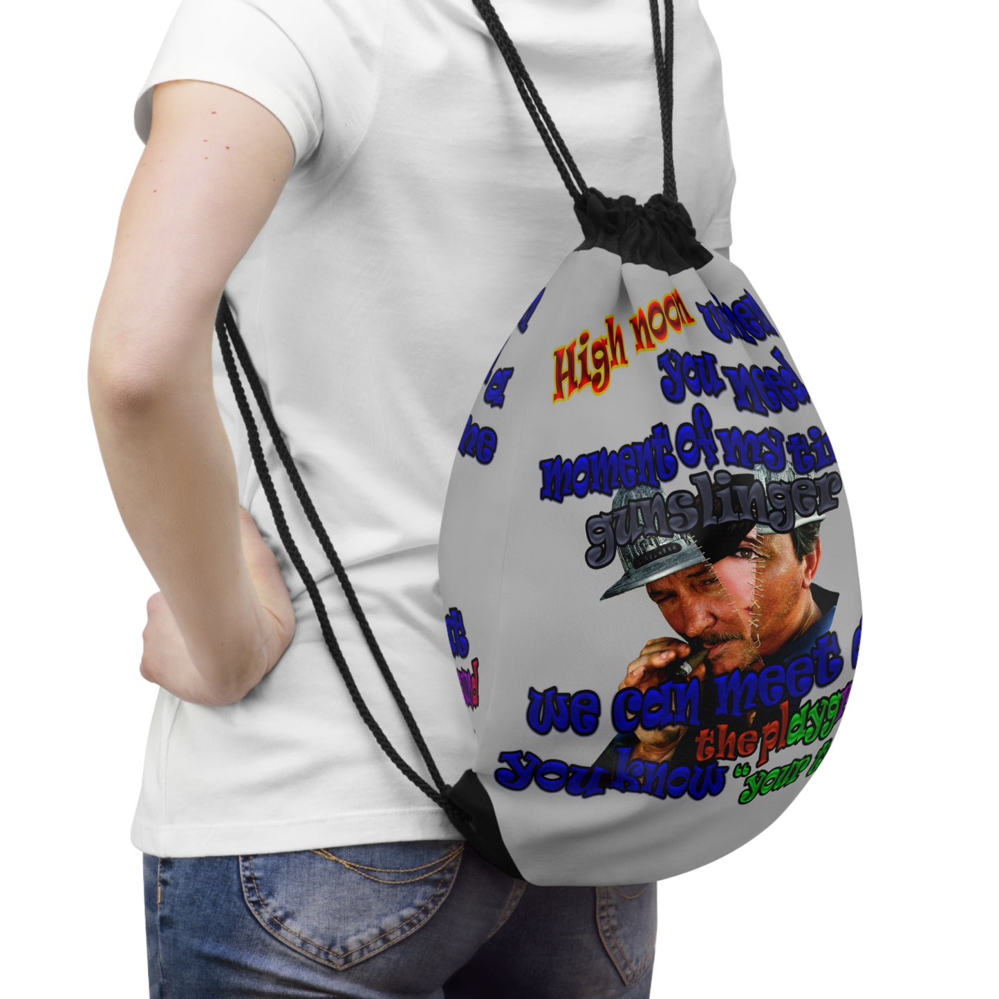 high noon - Drawstring Bag (light grey)