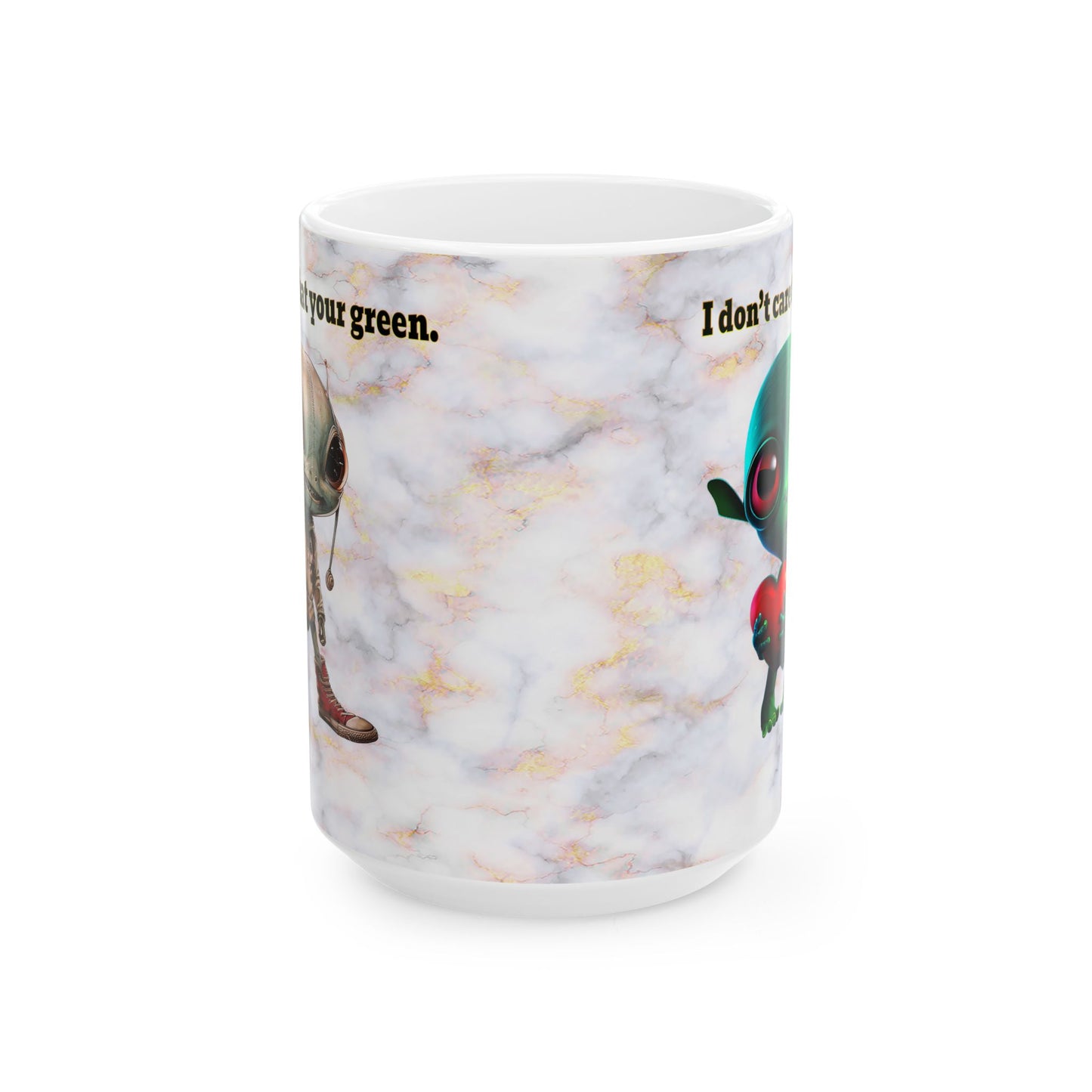 I don't care that your grey - White Mug (white marble)