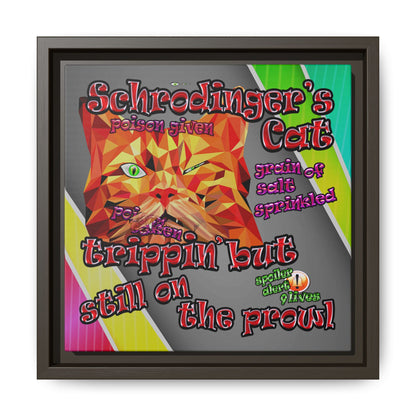schrodinger's cat - framed canvas art (rainbow split)