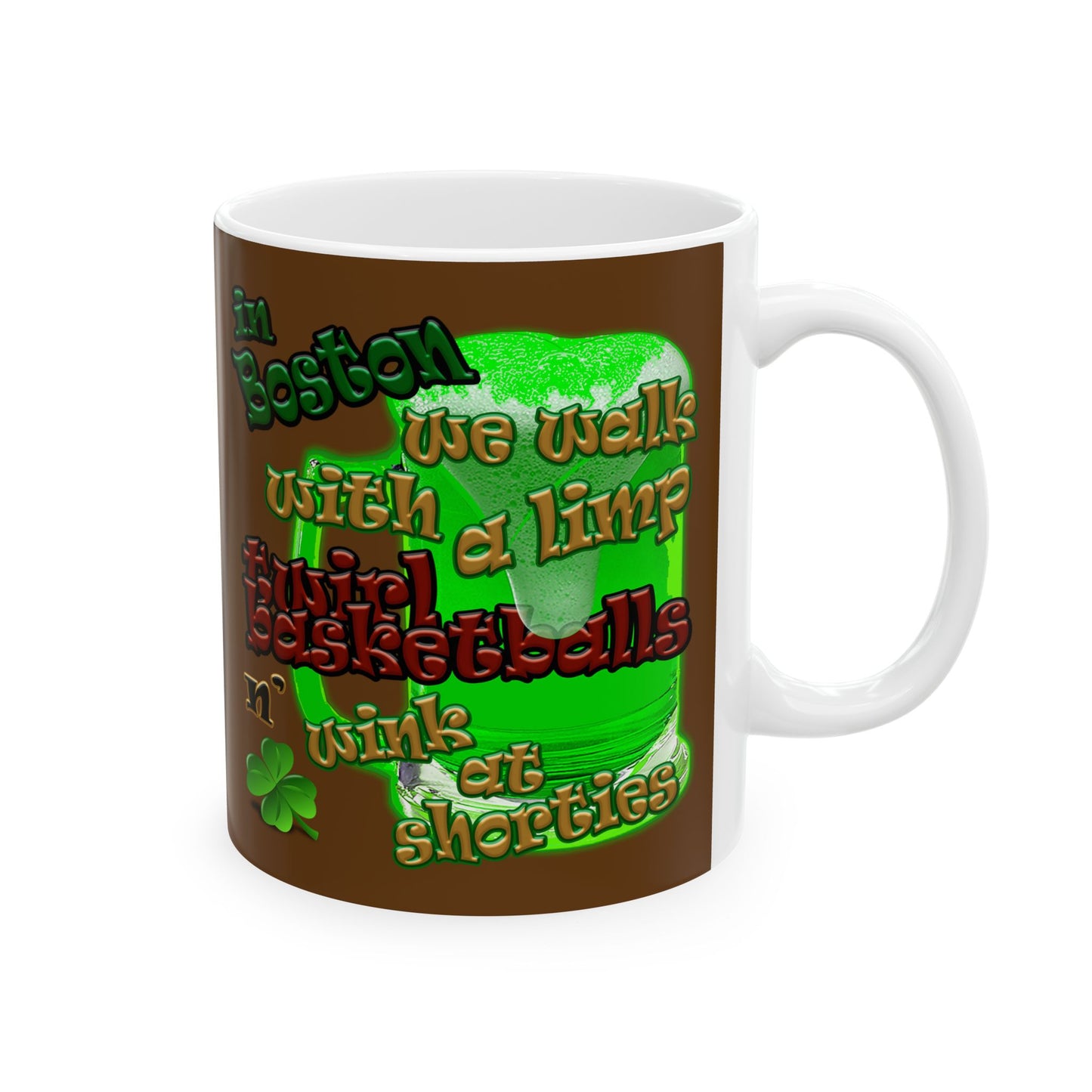 celtics logo - White Mug (brown)