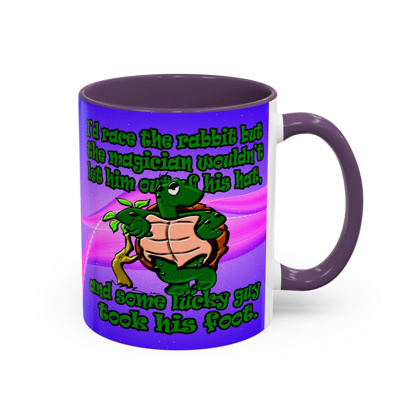turtle race - Accent Mug (purple-pink wave)