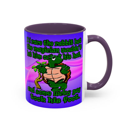 turtle race - Accent Mug (purple-pink wave)