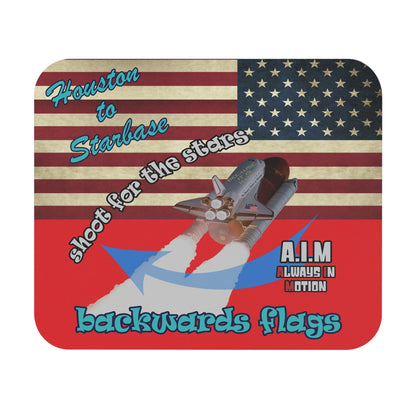 shoot for the stars - Mouse Pad (Rectangle) - (red)