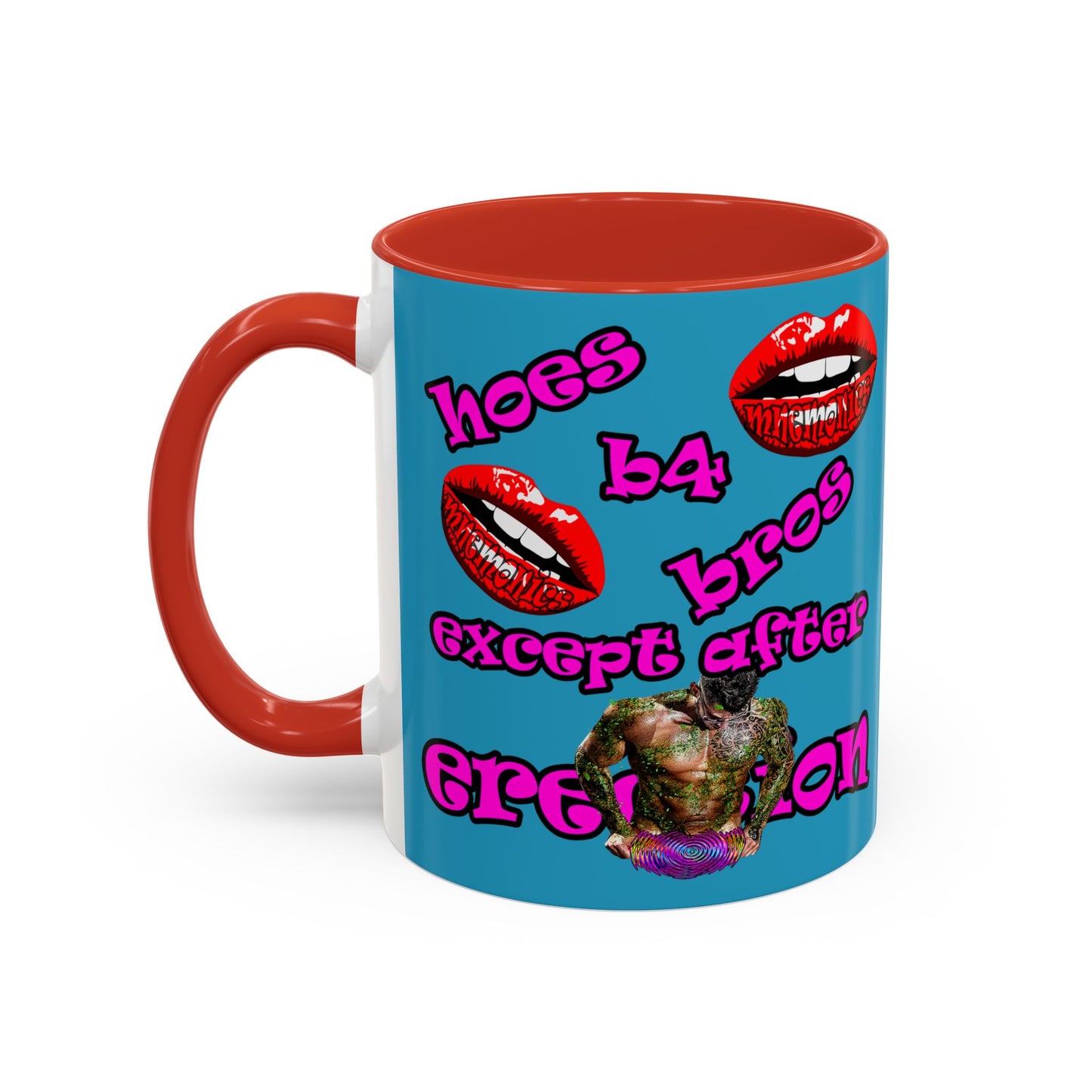 hoes b4 bros - Accent Mug (turquoise)