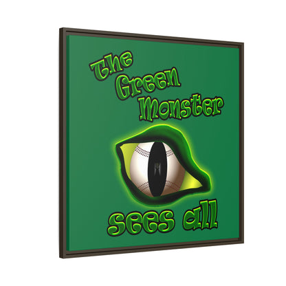 green monster - framed canvas art (dark green)