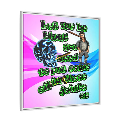 og - framed canvas art (light blue-pink wave)