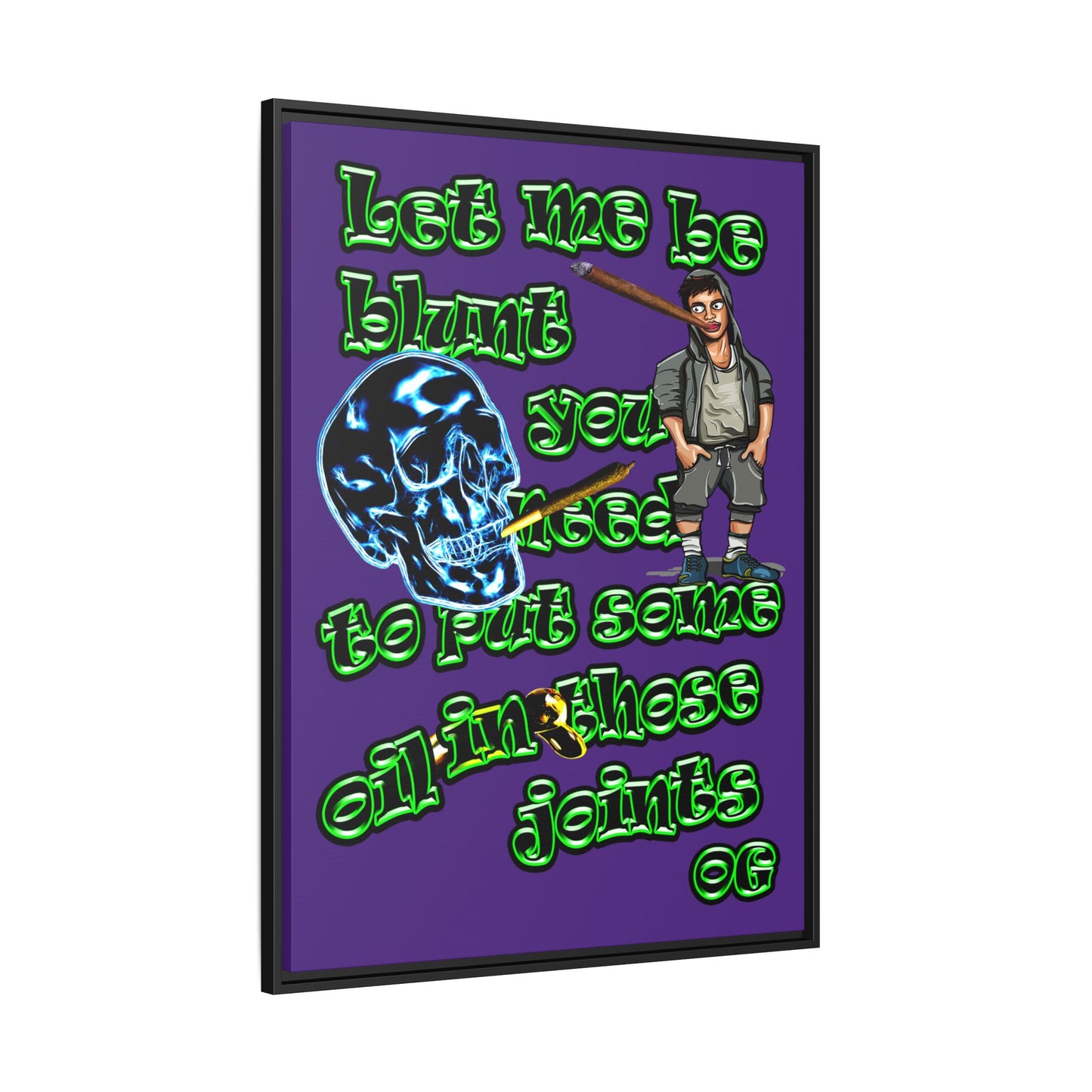 og - framed canvas art (purple)