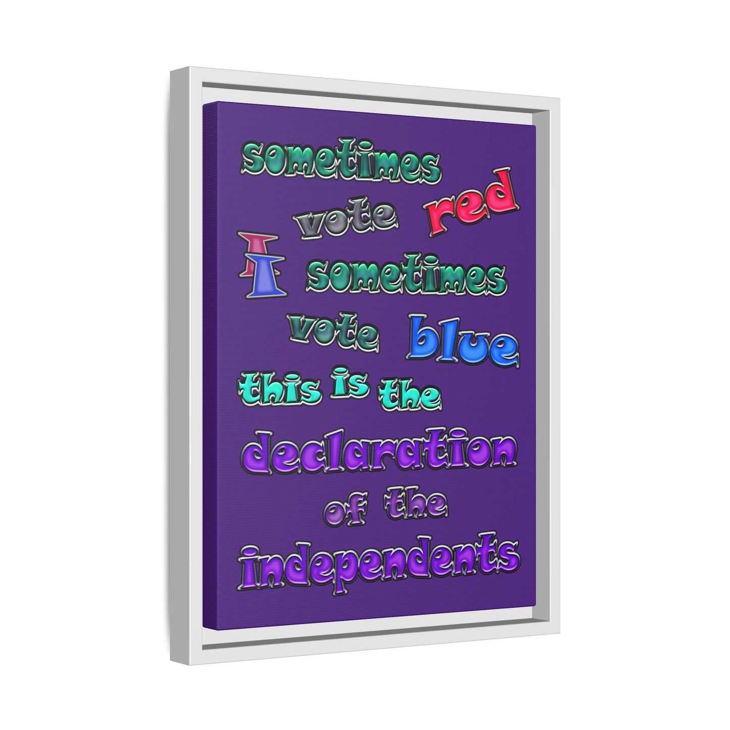 declaration of the independents - framed canvas art (purple)