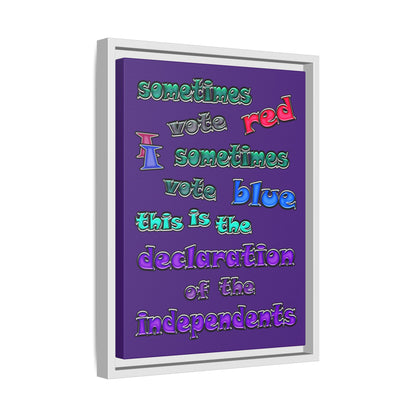declaration of the independents - framed canvas art (purple)