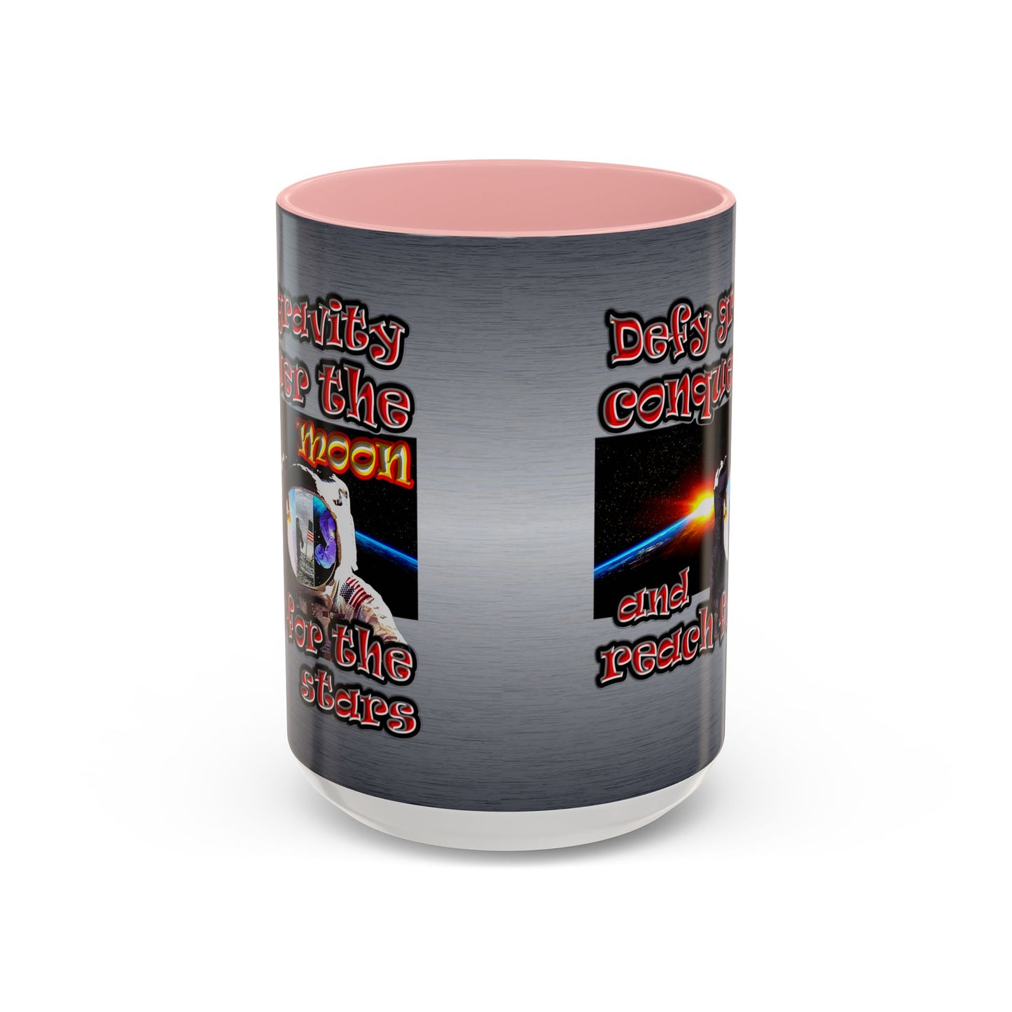 defy conquer reach - Accent Mug (brushed nickel)