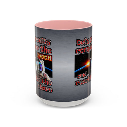 defy conquer reach - Accent Mug (brushed nickel)