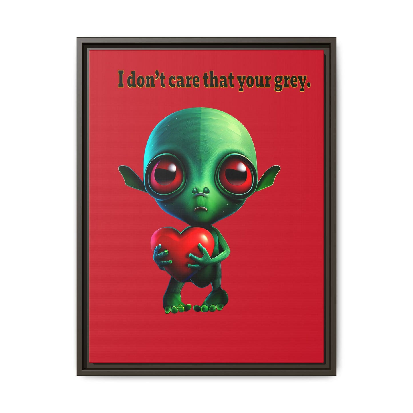 I don't care that your grey - framed canvas art (dark red)