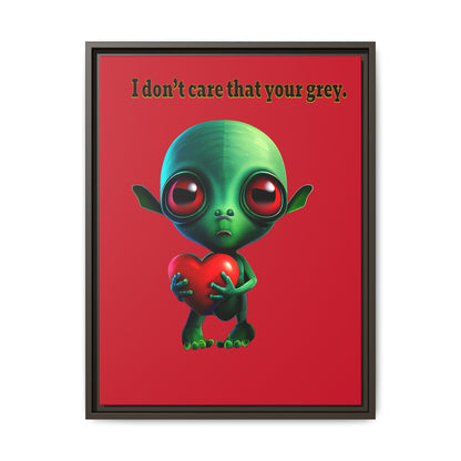 I don't care that your grey - framed canvas art (dark red)