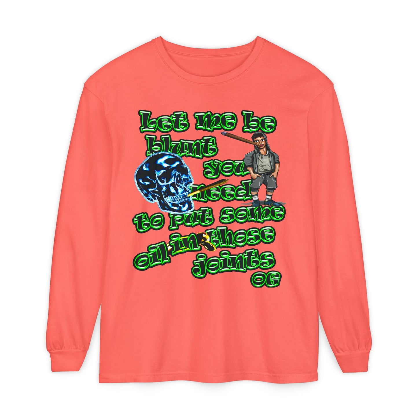 og - Unisex Garment-dyed Long Sleeve T-Shirt