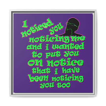 noticed you noticing - framed canvas art (purple)