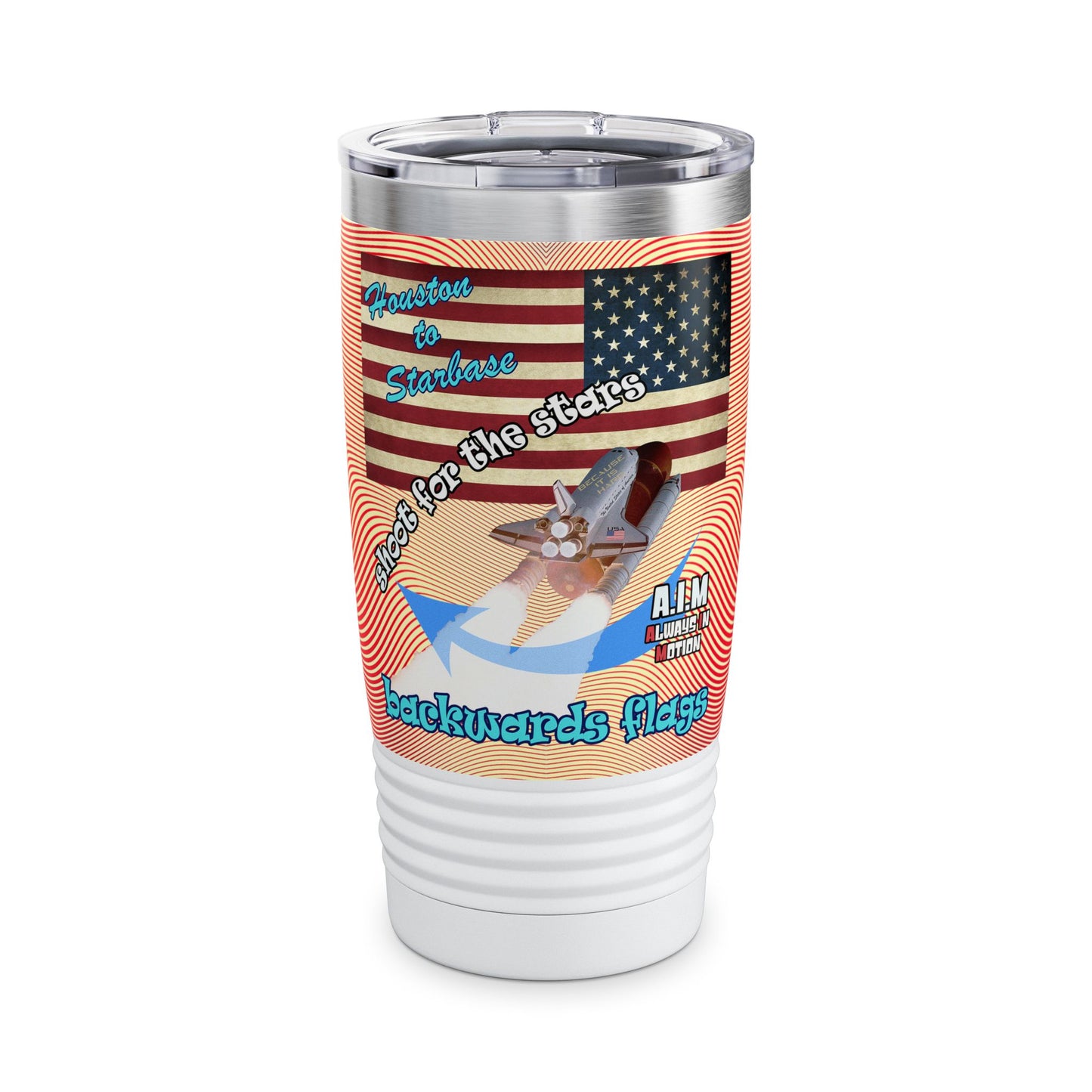shoot for the stars - Ringneck Tumbler, 20oz (yellow-orange wave)