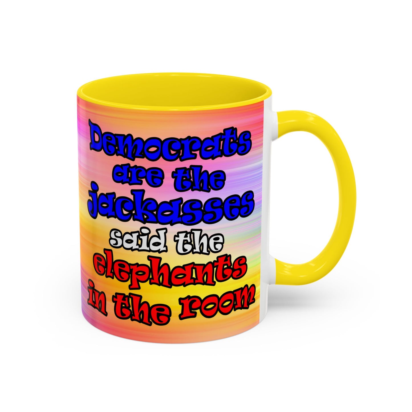 donkeys and elephants - Accent Mug (color blur)