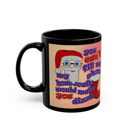 santa's shoes - Black Mug (yellow-orange wave)