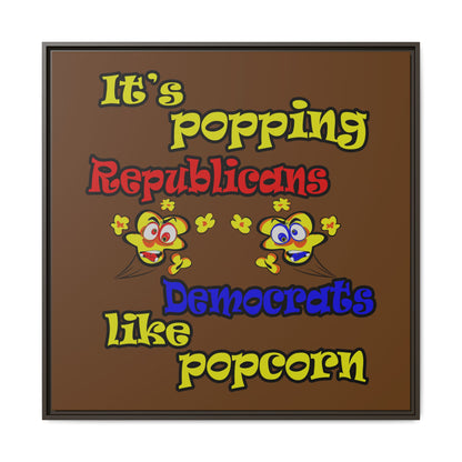 popping like popcorn - framed canvas art (brown)