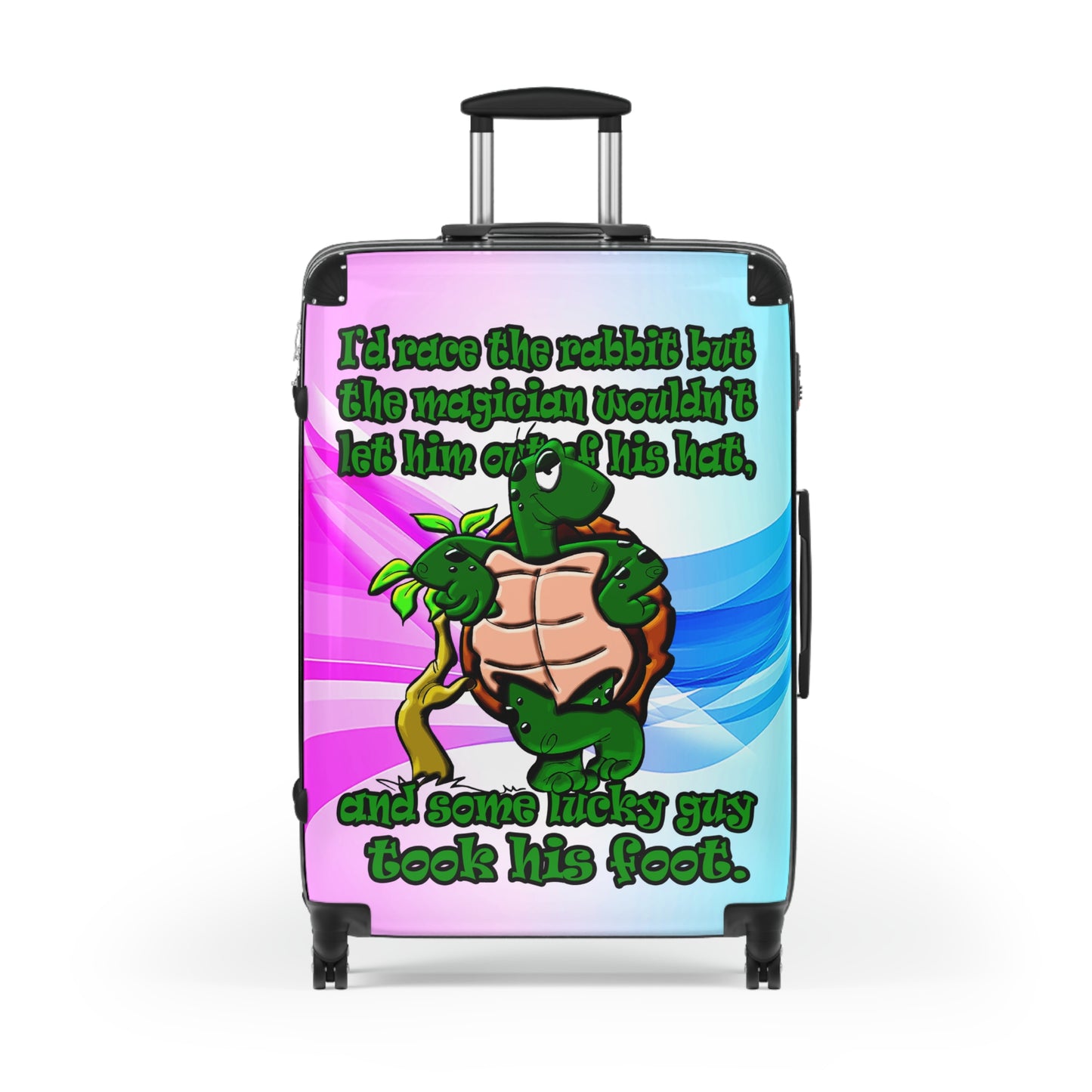 turtle race - Suitcase (light blue-pink wave)