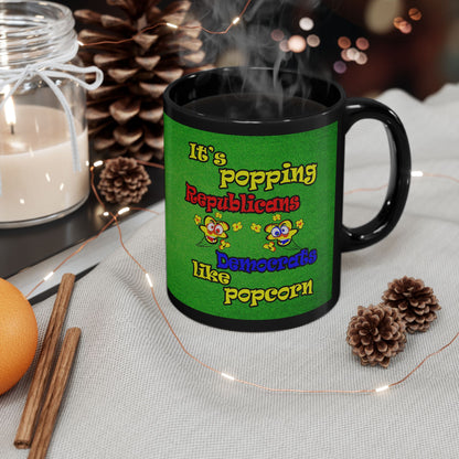 popping like popcorn - Black Mug (green turf)
