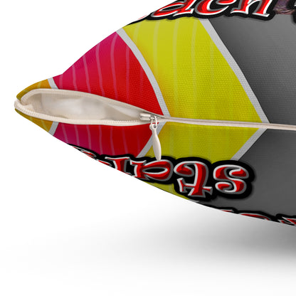 defy conquer reach - Spun Polyester Square Pillow - (rainbow split)