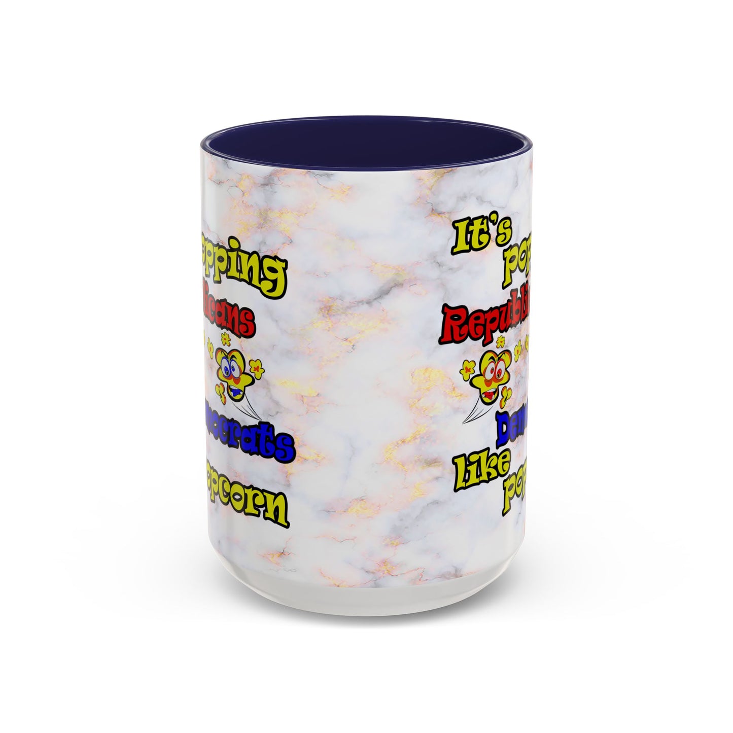 popping like popcorn - Accent Mug (white marble)